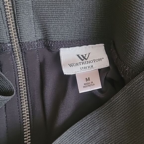 Worthington Black medium Pencil Skirt Stretch Band Waist zip back Womens - Picture 5 of 16